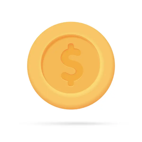 Dollar Geld Icoon Geld Uitgeven Aan Aankopen Munten Bankbiljetten Illustratie — Stockvector