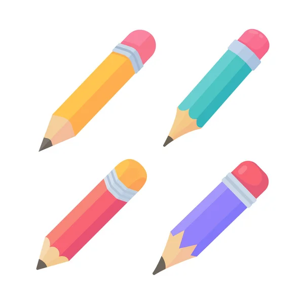 Barevné Dřevěné Tužky Pro Děti Trénink Kreslení — Stockový vektor
