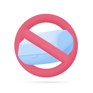 Gezegen için plastik köpük besin kutusu konsepti. 3B illüstrasyon.