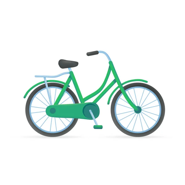 绿色自行车减少地球二氧化碳排放的概念 3D说明 — 图库矢量图片