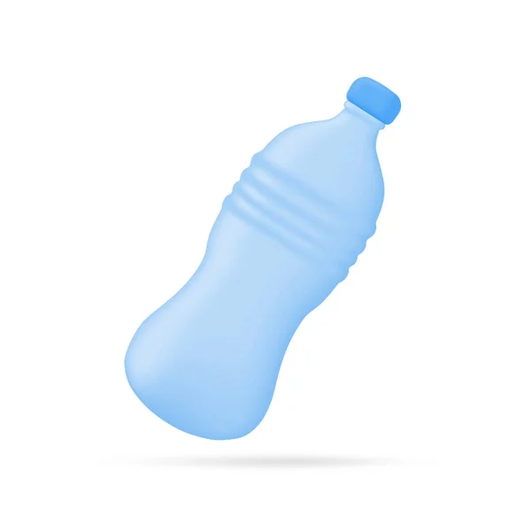 Пластикова Пляшка Води Концепція Зменшення Пластику Планети Ілюстрація — стоковий вектор