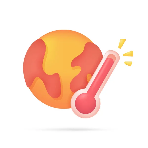 Monde Orange Chaleur Hausse Des Températures Arrêtez Concept Réchauffement Climatique — Image vectorielle