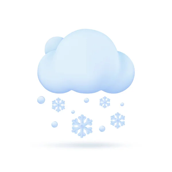 Прогноз Погоды Символизирует Снежные Зимние Облака Холодная Погода Иллюстрация — стоковый вектор
