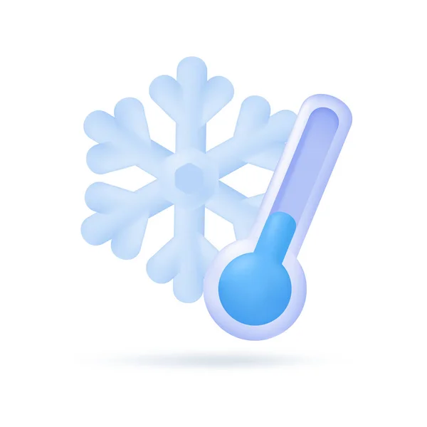 Ikony Předpovědi Počasí Zasněžené Zimní Mraky Chladné Počasí Ilustrace — Stockový vektor