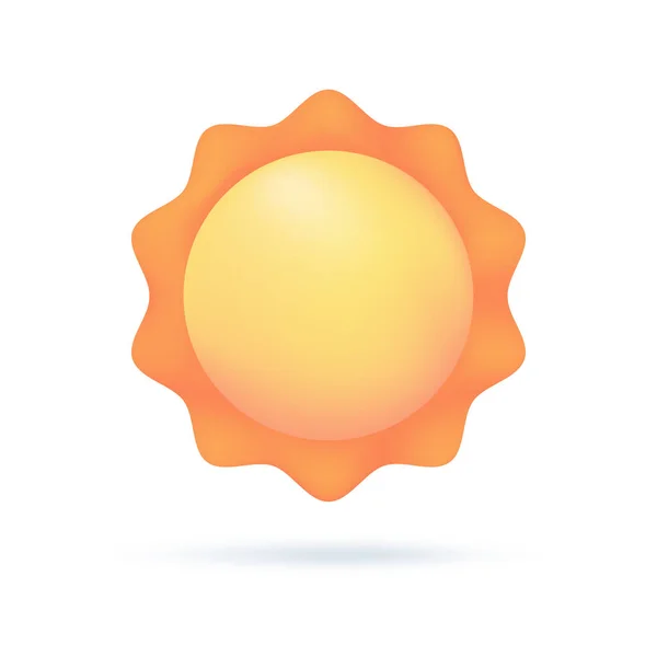 3D天気予報のアイコン明るい日差しの夏の太陽暑い 3Dイラスト — ストックベクタ