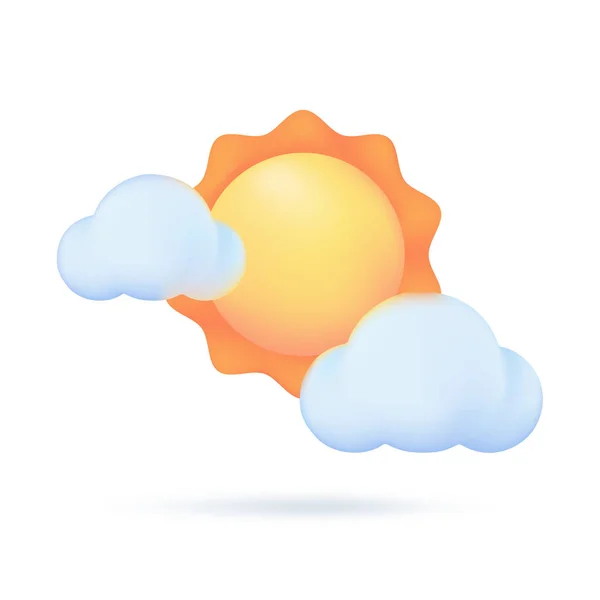 Ikony Předpovědi Počasí Letní Slunce Jasným Slunečním Světlem Horké Počasí — Stockový vektor
