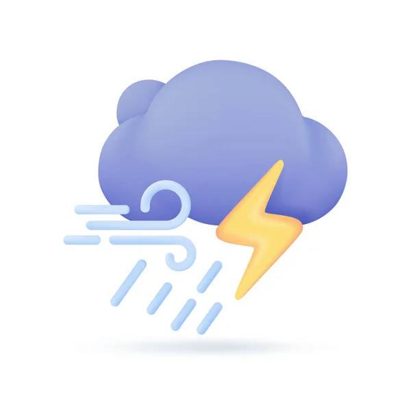 Καιρικές Συνθήκες Εικονίδια Μαύρο Σύννεφο Βροντή Από Μια Καταιγίδα Εικονογράφηση — Διανυσματικό Αρχείο