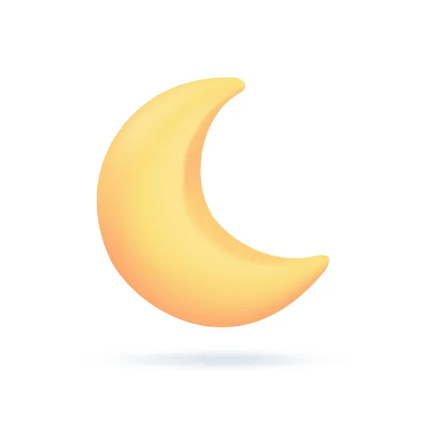 Previsioni Meteo Icone Luna Crescente Gialla Che Illumina Notte Illustrazione — Vettoriale Stock