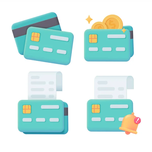 Credit Card Spending Slip Concept Cashless Society Vector Illustration — Stock Vector