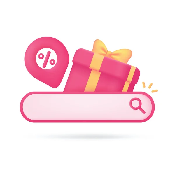 App Αναζήτηση Μπαρ Δώρο Κουτί Προώθηση Έκπτωση Προϊόν Φεστιβάλ Σεζόν — Διανυσματικό Αρχείο