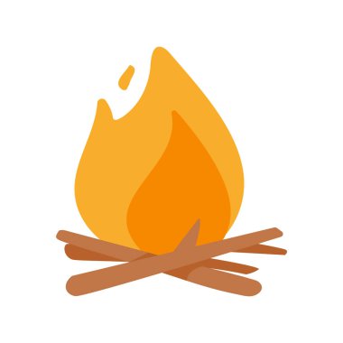 Ormanda kamp ateşi ve yemek pişirmek için kamp ateşi.