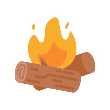 Ormanda kamp ateşi ve yemek pişirmek için kamp ateşi.