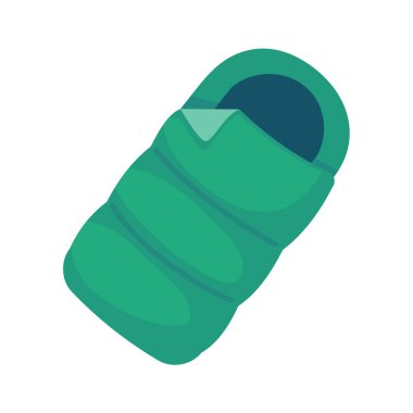 Kamp yapan turist uyku tulumları. Uyku için yürüyüş ekipmanları. Sarılmış ve sarılmış uyku tulumu.