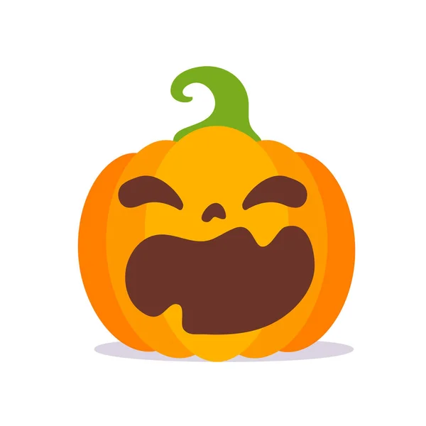 Cartone Animato Zucca Intagliato Fantasma Faccia Halloween Partito Notte Terrori — Vettoriale Stock