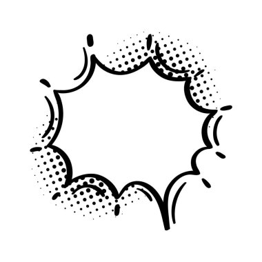 Komik konuşma baloncukları. Yarım tonlu gölgeler üzerine komik diyaloglar. Noktalar. Komik sohbet bağırıyor.