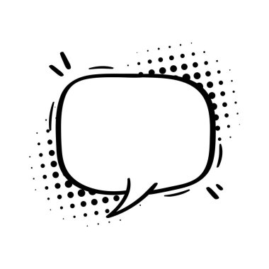 Komik konuşma baloncukları. Yarım tonlu gölgeler üzerine komik diyaloglar. Noktalar. Komik sohbet bağırıyor.