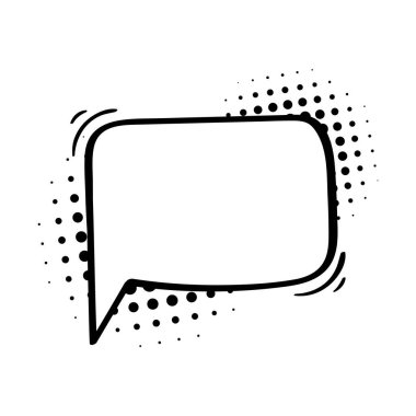 Komik konuşma baloncukları. Yarım tonlu gölgeler üzerine komik diyaloglar. Noktalar. Komik sohbet bağırıyor.