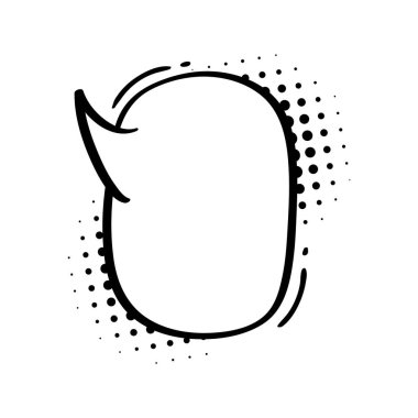 Komik konuşma baloncukları. Yarım tonlu gölgeler üzerine komik diyaloglar. Noktalar. Komik sohbet bağırıyor.