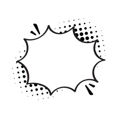 Komik konuşma baloncukları. Yarım tonlu gölgeler üzerine komik diyaloglar. Noktalar. Komik sohbet bağırıyor.