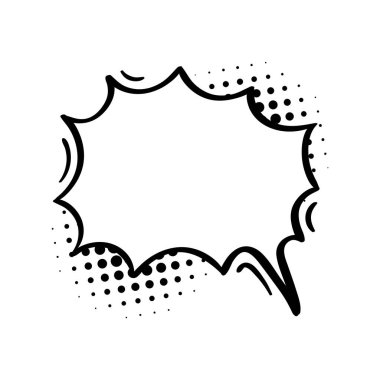 Komik konuşma baloncukları. Yarım tonlu gölgeler üzerine komik diyaloglar. Noktalar. Komik sohbet bağırıyor.