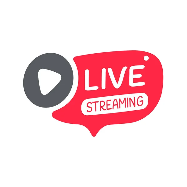 Sociala Medier Live Sändning Ikon Streaming Video Online Möte — Stock vektor