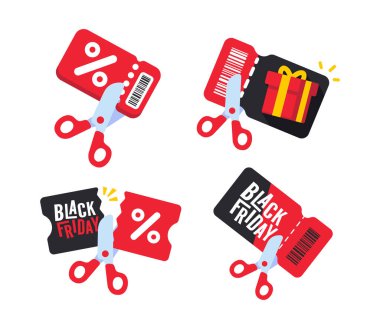 Kara Cuma indirim kuponu. Özel indirimli pankart.