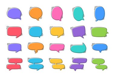 El çizimi mesaj kutusu. Tatlı çizgi film tarzı diyaloglar.