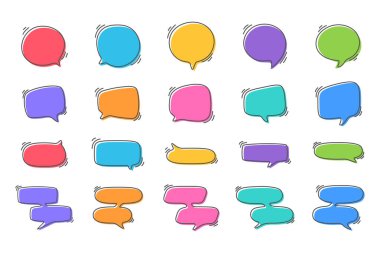 El çizimi mesaj kutusu. Tatlı çizgi film tarzı diyaloglar.