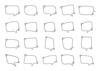 El çizimi mesaj kutusu. Tatlı çizgi film tarzı diyaloglar.