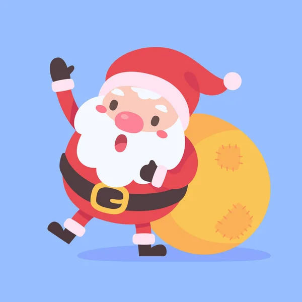 Weihnachtsmann Und Geschenkschachteln Weihnachtskarte Dekorative Elemente — Stockvektor