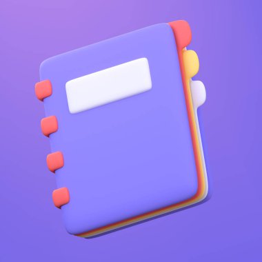 3 boyutlu belge simgesi. kırpma yolu ile ofis iş ögesi.