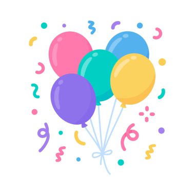 Parti balonları. Doğum günü partileri için renkli balonlar