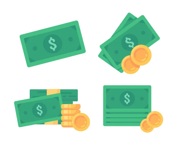 stock vector cash icon green dollar bill Paper money is used to purchase goods and services.