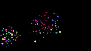 Konfeti, parti kutlaması için renkli kağıt parçaları ortaya çıkarıyor.