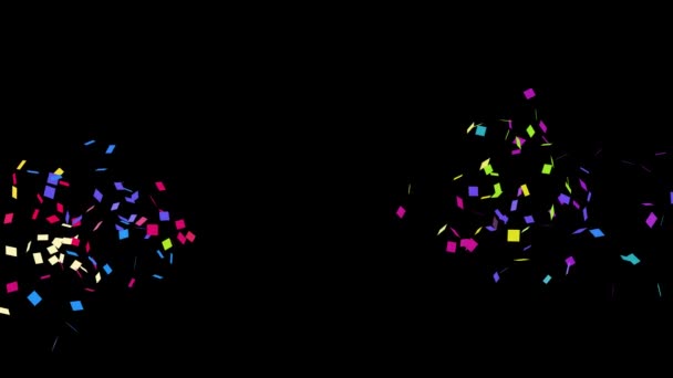 Confettiはパーティーのお祝いのための紙のカラフルなスクラップをポップアップします — ストック動画