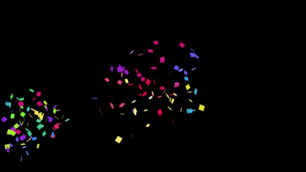 Confetti Pop Pedazos Papel Colores Para Celebración Fiesta — Vídeos de Stock
