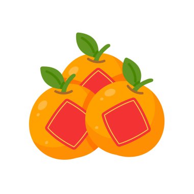 Çin Yeni Yılı 'nı kutlamak için kırmızı kağıtla kaplanmış Mandarin portakalları..