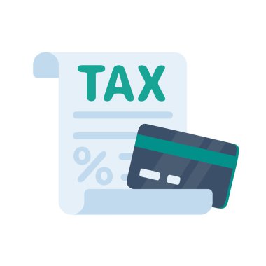 vergi ödemeleri için kredi kartıyla belge dolduran vergi simgesi