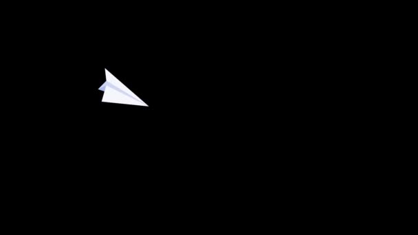 Yapımı Katlanmış Kağıt Uçak Gökyüzünde Uçuyor Seyahat Özgürlüğü Kavramı Boyutlu — Stok video
