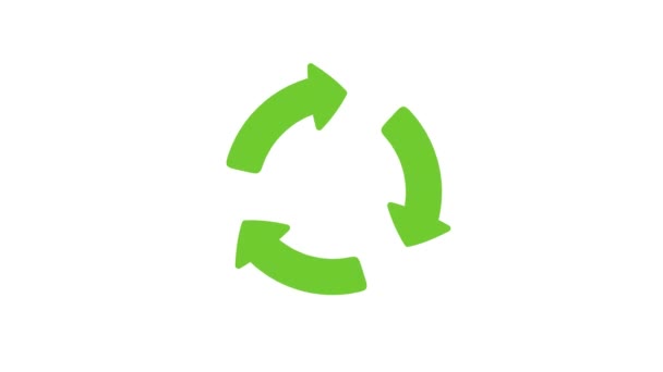 Πράσινο Βέλος Επαναλαμβάνεται Κύκλο Έννοια Της Ανακύκλωσης Των Αποβλήτων Για — Αρχείο Βίντεο