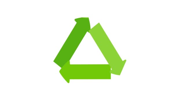 Seta Verde Repete Círculo Conceito Reciclagem Resíduos Para Salvar Mundo — Vídeo de Stock