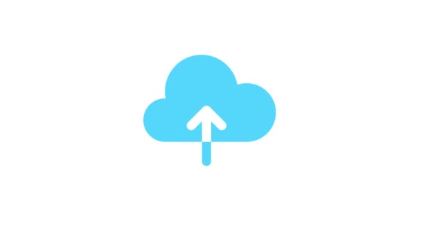 云计算图标蓝云和上下箭头在计算机系统上存储数据的概念 — 图库视频影像