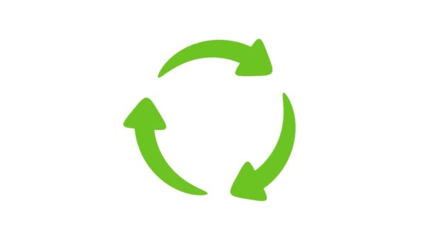 Freccia Verde Ripete Cerchio Concetto Riciclaggio Dei Rifiuti Salvare Mondo — Video Stock