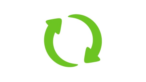 Freccia Verde Ripete Cerchio Concetto Riciclaggio Dei Rifiuti Salvare Mondo — Video Stock