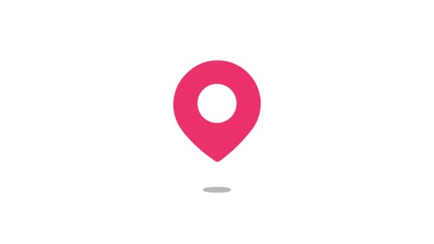 Karta Pin Ikon För Att Ställa Resmål Navigera Till Din — Stockvideo