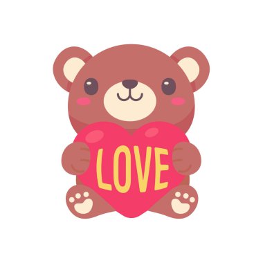 Sevimli ayıcık, kızıl kalbi kucaklıyor Sevgililer Günü 'nde özel bir hediye.