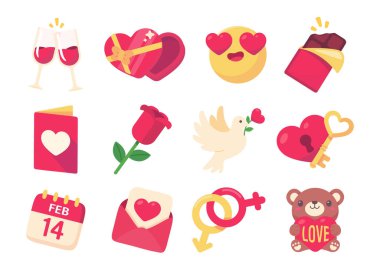 Sevgililer Günü Kartı Dekoratif Elementler pembe çiftler düğünü