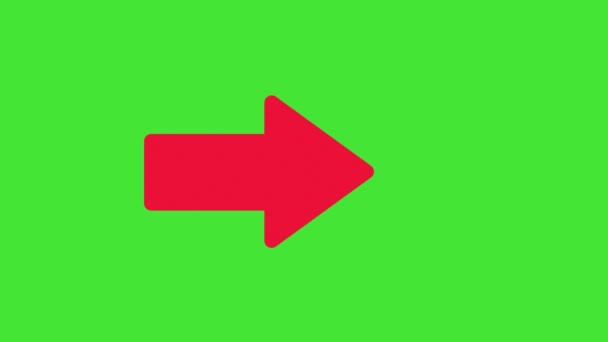 在绿色的屏幕上 用红色箭头指向右边 2D动画 — 图库视频影像