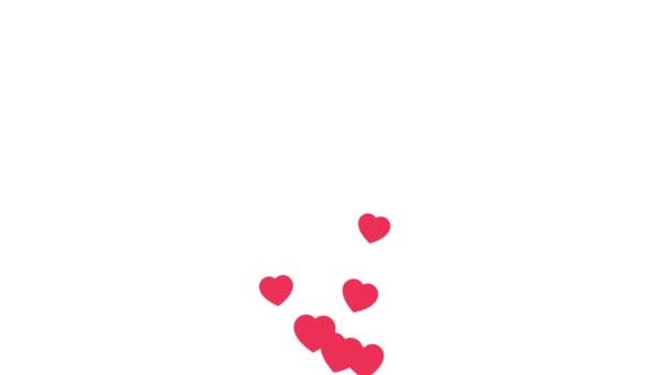Veel Roze Harten Zweven Lucht Valentijnsdag Liefde Concept — Stockvideo