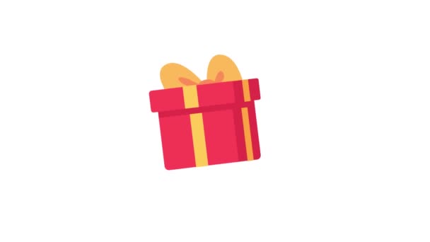 打开了一个绑着金色蝴蝶结的红色礼品盒 在特别节日赠送礼物 — 图库视频影像
